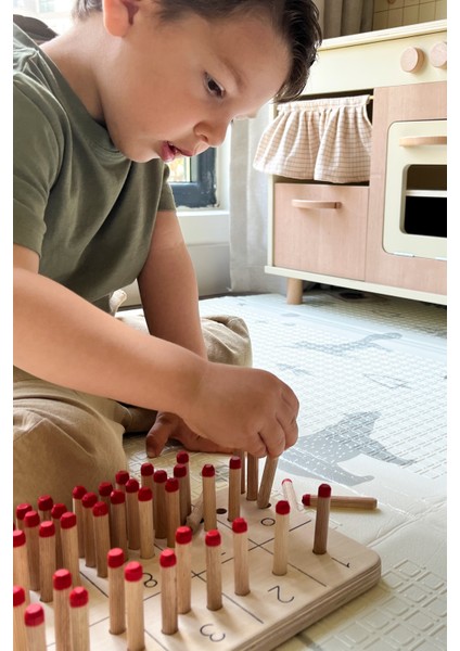 Montessori Çubuklar ile Sayı Öğrenme Oyuncağı, Sayma Becerisi Kazandırma Eğitici Ahşap Materyali fiyatları