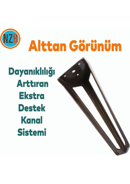 Mobilya Koltuk Konsol Tv Ünite Masa Ayağı Metal Ayakları 20 cm Antik Sarı 4 Adet