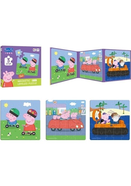 Peppa Pig Gelişmiş Manyetik Bulmaca 3-8 Yaş Arası Erkek ve Kız Çocukları Için Eğitici Bulmaca (Mutlu Seyahatler) (Yurt Dışından)
