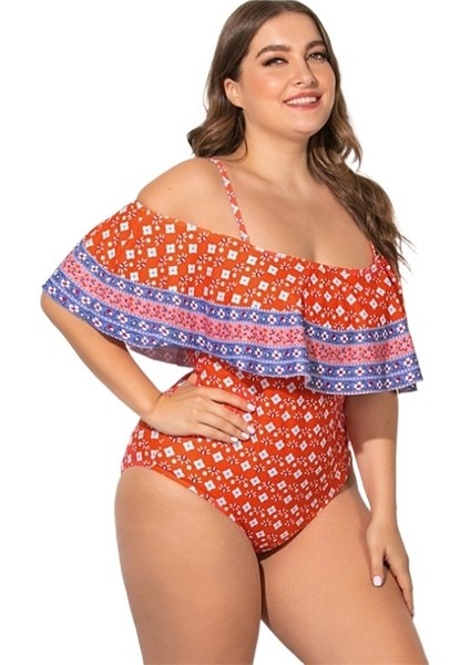 Bikini Büyük Beden Tek Parça Mayo Büyük Beden Hot Spring Plaj Mayo (Yurt Dışından)