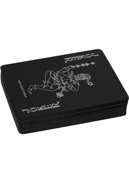 Fashiodeck Poker Su Geçirmez Pvc Plastik Oyun Kartları Seti Klasik Sihir Numaraları Aracı Saf Siyah Renk Büyü Kutu Paketli (Yurt Dışından)