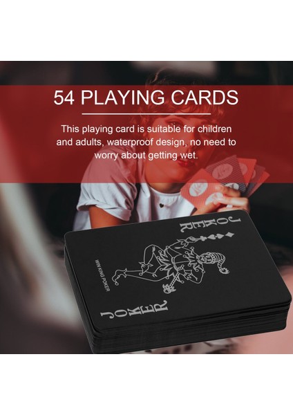 Fashiodeck Poker Su Geçirmez Pvc Plastik Oyun Kartları Seti Klasik Sihir Numaraları Aracı Saf Siyah Renk Büyü Kutu Paketli (Yurt Dışından) fırsatları