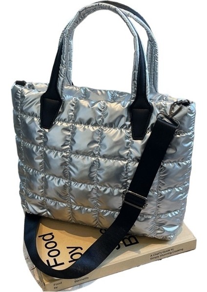 Kadın Çantaları Moda Trendi Yeni Stil Çantalar Büyük Kapasiteli Pamuklu Kareli Omuz Çantaları Retro Tote Çapraz Çantalar (Yurt Dışından)