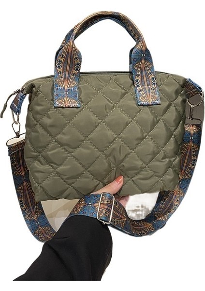 Tek Omuzlu Postacı Çantası Tote Çanta Yeni Stil Tüm Uyumlu Ins Büyük Kapasiteli Moda Elmas Işlemeli Çanta (Yurt Dışından)