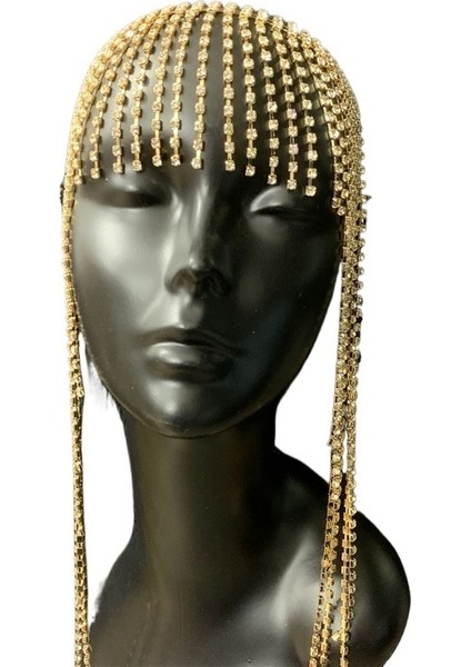 Avrupa ve Amerikan Modası Yapay Elmas Başlık Abartılı Püskül Etnik Stil Saç Aksesuarları Mizaç Net Kırmızı Yapay Elmas Saç Zinciri Üreticileri (Yurt Dışından)