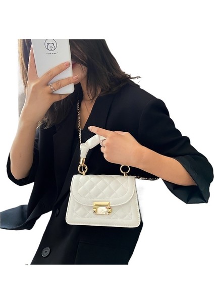 Kadın Çantaları Popüler Kadın Çantaları Klasik Kore Tarzı Moda Net Kırmızı Elde Taşınan Küçük Kare Çanta Zincir Postacı Çantası (Yurt Dışından)