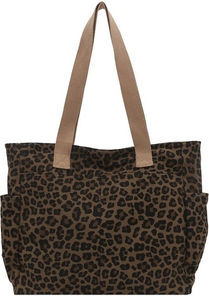 Yeni Büyük Kapasiteli Çanta Popüler Moda Leopar Desenli Omuz Çantası Tote Çanta (Yurt Dışından)