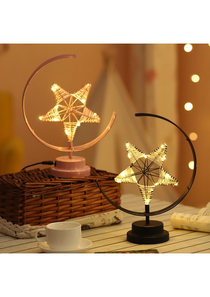 Ev Yatak Odası Dekorasyon Yıldız Ay LED Model Lamba (Yurt Dışından)