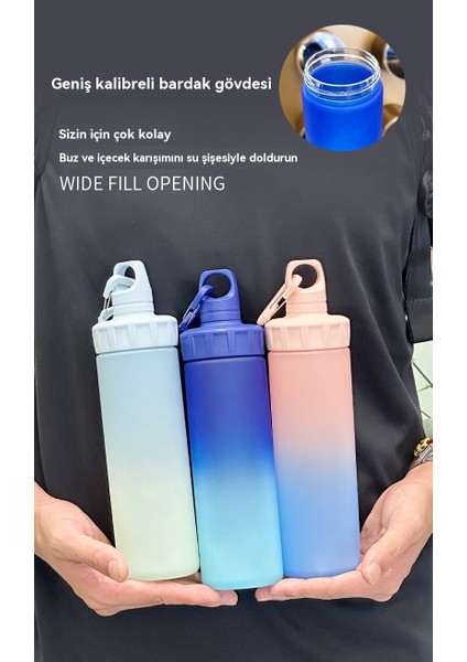 600ML Yaz Trendi Mat Degrade Renk Açık Araba Büyük Kapasiteli Spor Su Bardağı (Yurt Dışından) fiyatları