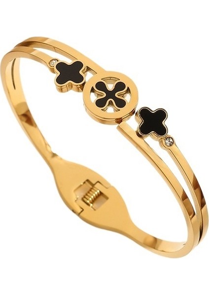 Kadınlar Için Yeni Siyah Kabuk Titanyum Çelik Bilezik, Şık ve Çok Yönlü (Yurt Dışından)