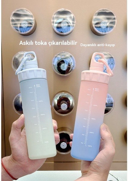 600ML Yaz Trendi Mat Degrade Renk Açık Araba Büyük Kapasiteli Spor Su Bardağı (Yurt Dışından) fırsatları