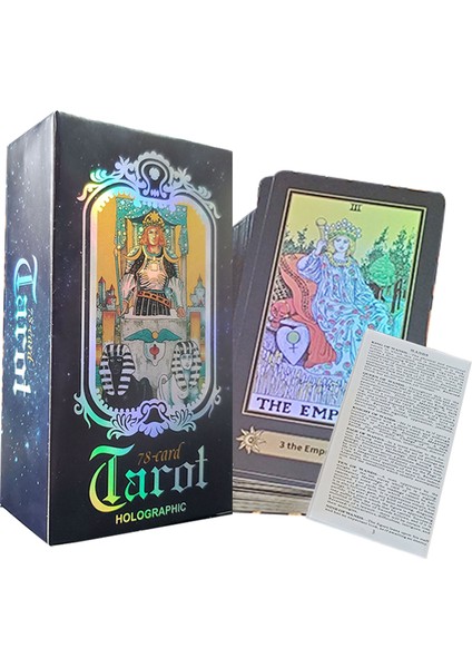 12X7 Şarkı Stili 11.7x6.5cm Hologralassic Tarot Kağıt Rehber Kitap ile Büyük Boy Kral 78 Kart Destesi Fal Bakımı Ingilizce Versiyon (Yurt Dışından) fiyatları