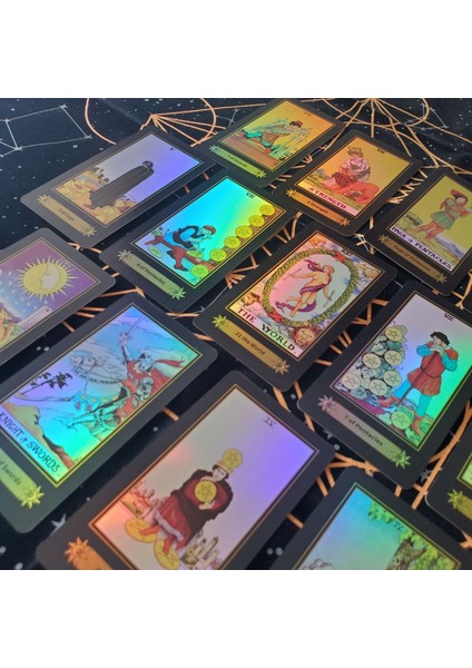 12X7 Şarkı Stili 11.7x6.5cm Hologralassic Tarot Kağıt Rehber Kitap ile Büyük Boy Kral 78 Kart Destesi Fal Bakımı Ingilizce Versiyon (Yurt Dışından) modelleri
