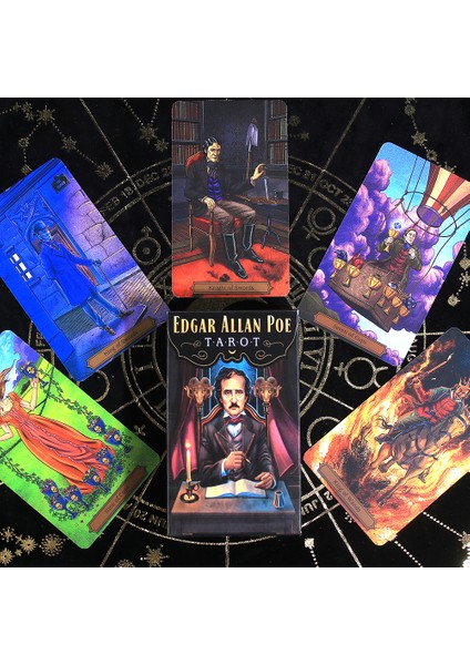 Gri Stil Edgar Allan Poe Tarot 78 Kartlık Destesi ve 288 Sayfalık Renkli Pdf Rehber Kitap Ile Kart Oyunu Masa Oyunu Oyuncak Türkçe Dilinde Başlığı (Yurt Dışından)