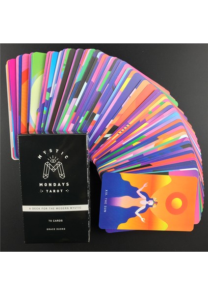 48 Adet TS15 Stili Mistik Pazartesi Tarot Parti Masası Oyun Kart Seti ve Rehber Kitap Seti (Yurt Dışından)