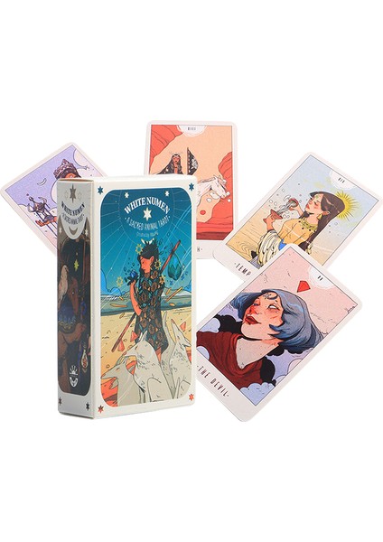 Tarot Stili Tanrıçası Tarot Falı Kartları Oyunları Beyaz Numen Kutsal Hayvan Tam Ingilizce Sürüm Pdf Kılavuz Kitap Destesi Oyun Kartı Parti Türkçe Dilinde (Yurt Dışından)