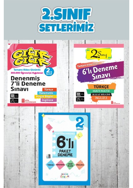 2.sınıf Deneme Sınavı Seti (Gıcır Gıcır 7 Li Denenmiş Deneme+6 Lı Deneme+ 6 Lı Paket Deneme)