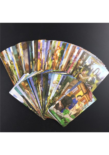 78 Adet TT15 Stili Aile Parti Oyunları Için Yeşil Cadı Tarot Kartları Rehberlik Falcılık Kader Destesi Oyun Kartı (Yurt Dışından)