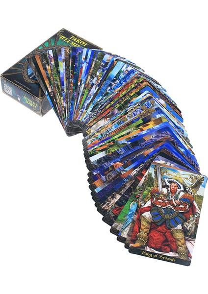 Siyah Stil Tarot Kartı Illuminati Seti Tarot Kartları Destesi Oyunlar Oyun Kartı Aile Tatil Partisi Oynama Oyunu Ingilizce (Yurt Dışından) modelleri