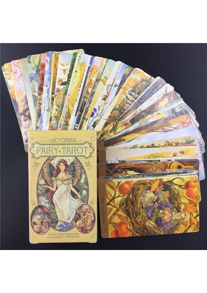 78 Adet TT57 Stili Ingiliz Viktorya Peri Tarot Kartları Destesi Oyun Kartı Kolay Taşınabilir Çocuk Eğitici Oyuncak Aile Arkadaş Parti Kartları (Yurt Dışından)