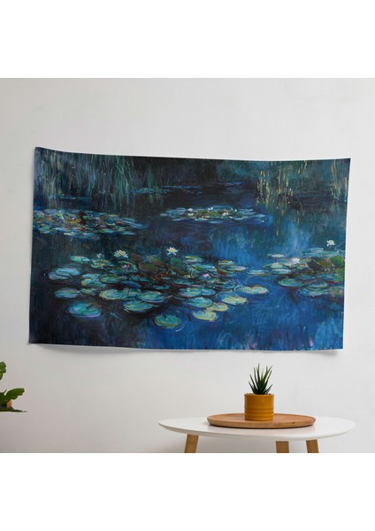 Nilüferler Kanvas Tablo - Claude Monet Duvar Örtüsü | Canlı Renkler, Ranforce Kumaş | Yatak