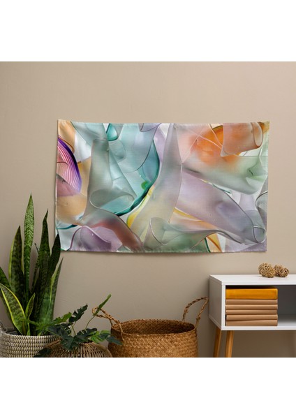 Pastel Oynaklık Soyut Sanat Duvar Örtüsü - Pamuk Sırt, Polyester Ön - Canlı Renkler, fiyatları
