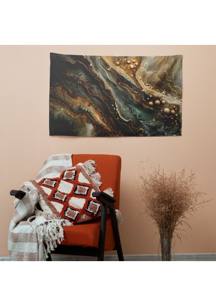 Organik Soyut Sanat Duvar Örtüsü - Canlı Renkler, Pamuk Sırtlı, Süblimasyon Baskı fiyatları