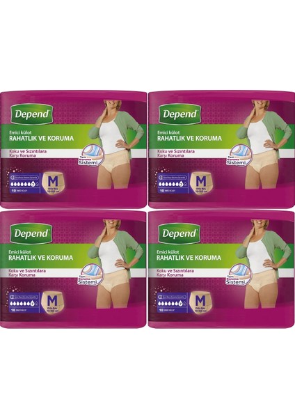 Emici Külot Hasta Bezi Medium - Orta Kadın 40 Adet 4 PKx10