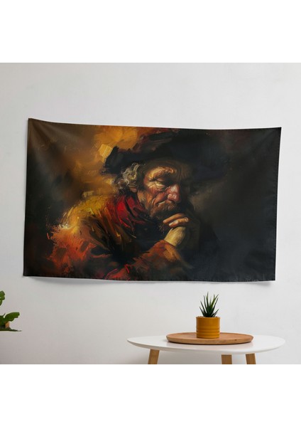 Rembrandt Eski Ustalar Duvar Sanatı Baskılı Kumaş Duvar Örtüsü - Pamuk Sırt, Polyester
