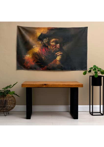 Rembrandt Eski Ustalar Duvar Sanatı Baskılı Kumaş Duvar Örtüsü - Pamuk Sırt, Polyester