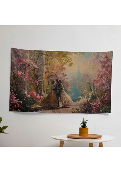 Modern Sanat Rokoko Tarzı Duvar Örtüsü - Canlı Renkler, Süblimasyon Baskı, Pamuk - Yatak