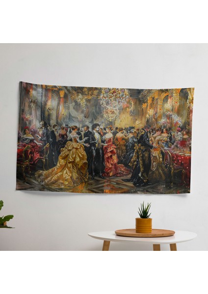 Rokoko Stili Resim Duvar Örtüsü - Pamuk Sırt, Polyester Ön - Canlı Renkler, Süblimasyon