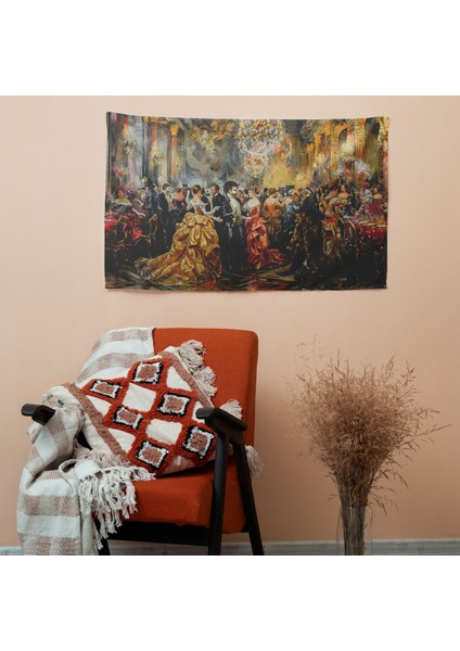 Rokoko Stili Resim Duvar Örtüsü - Pamuk Sırt, Polyester Ön - Canlı Renkler, Süblimasyon