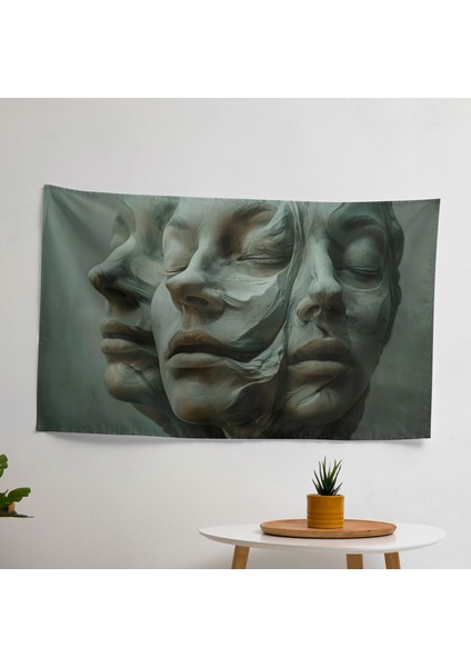 Gerçeküstücülük Modern Sanat Duvar Örtüsü | Ranforce Kumaş | Canlı Renkler | Hafif Kumaş Duvar