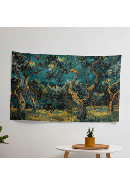 Vincent Van Gogh Zeytinlik Kanvas Tablo - Canlı Ranforce Kumaş Duvar Örtüsü