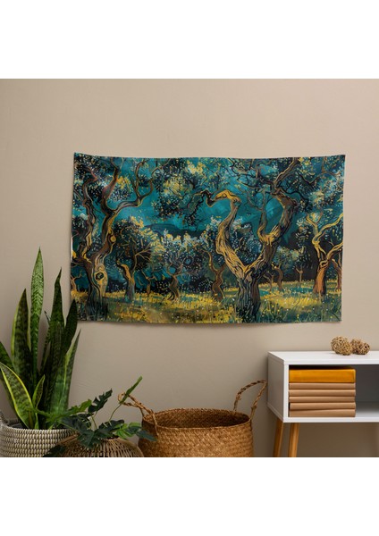 Vincent Van Gogh Zeytinlik Kanvas Tablo - Canlı Ranforce Kumaş Duvar Örtüsü modelleri