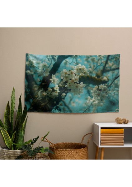 Vincent Van Gogh Çiçek Açan Badem Ağacı Duvar Örtüsü - Pamuk Sırt, Polyester Ön - Canlı fiyatları