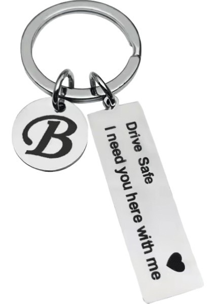 Baihu Drive Safe Anahtarlıklar A-Z Baş Harfler Paslanmaz Çelik Anahtarlık (Yurt Dışından)