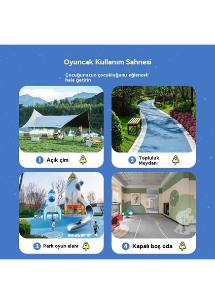 Açık Çift Çocuk Adım Roket Fırlatma Frizbi Flaş Eğitici Oyuncak (Yurt Dışından)