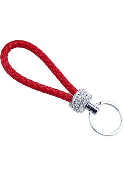 Baihu Moda Pu Deri Dokuma Anahtarlık Glitter Rhinestones Örgülü Halat Anahtarlık (Yurt Dışından)