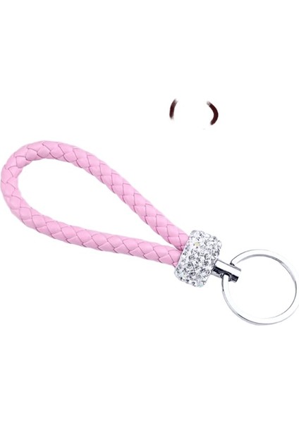 Baihu Moda Pu Deri Dokuma Anahtarlık Glitter Rhinestones Örgülü Halat Anahtarlık (Yurt Dışından)