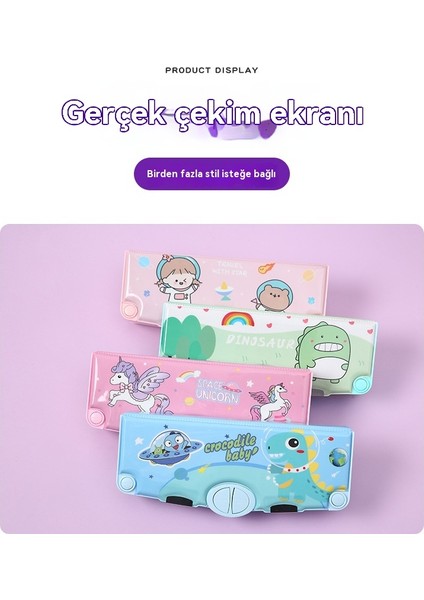 Öğrenci Çok Fonksiyonlu Yüksek Görünümlü Karikatür Büyük Kapasiteli Mekanizma Kalem Kutusu (Yurt Dışından)