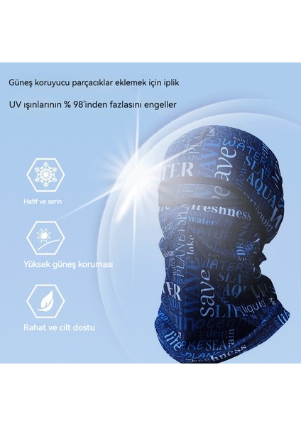 Buz Ipek Tam Yüz Güneş Gölgesi ve Boyun Kapağı Dış Mekan Güneş Koruyucu Kapuşu (Yurt Dışından)