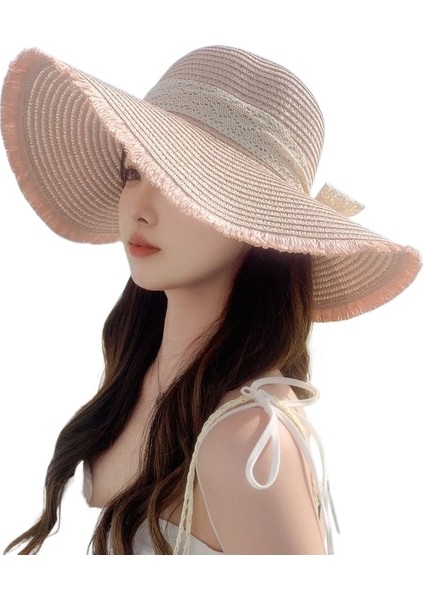 Yeni Şerit Yay Büyük Kanatlı Seyahat Gölge Plaj Güneş Şapkası (Yurt Dışından)