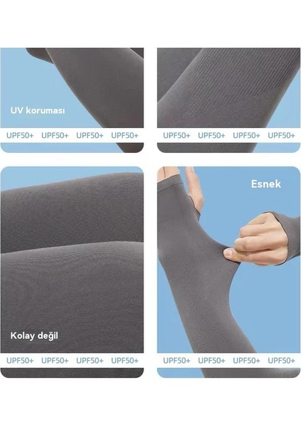 Katı Renkli Kadın ve Erkek Buz Ipek Anti-Uv Güneş Koruyucu Buz Kolları (Yurt Dışından)