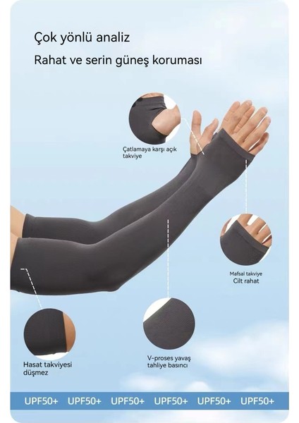 Katı Renkli Kadın ve Erkek Buz Ipek Anti-Uv Güneş Koruyucu Buz Kolları (Yurt Dışından)