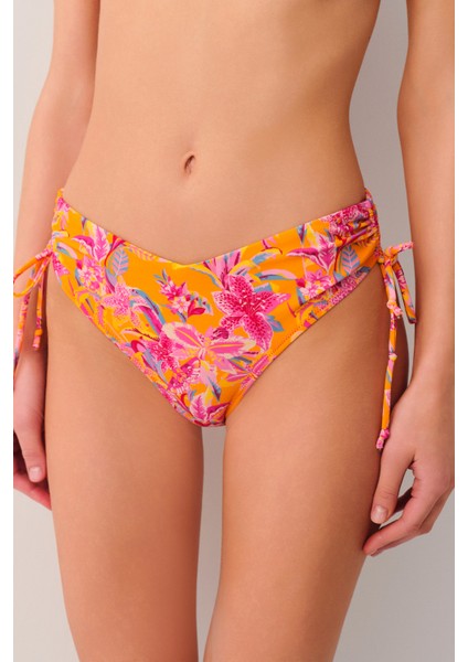 Jungle Yanı Büzgülü Bikini Alt