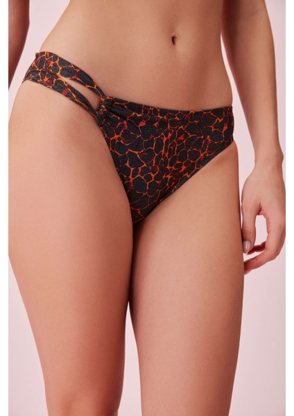 Agatha Yanı Detaylı Parlak Bikini Alt