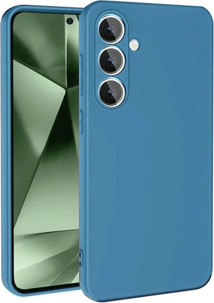 Samsung Galaxy S24 Fe Kılıf Nano Içi Kadife Silikon - Mavi Ynsmr