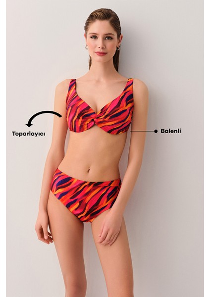 Flame Önü Burgulu Balensiz Bikini Üst
